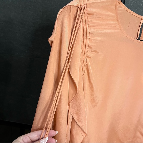 See By Chloe Silk Blend Ruffle Long Sleeve Blouse Size 34 - Picture 12 of 16